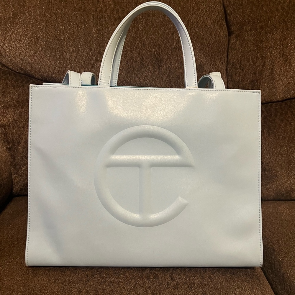 Telfar pool blue medium bag